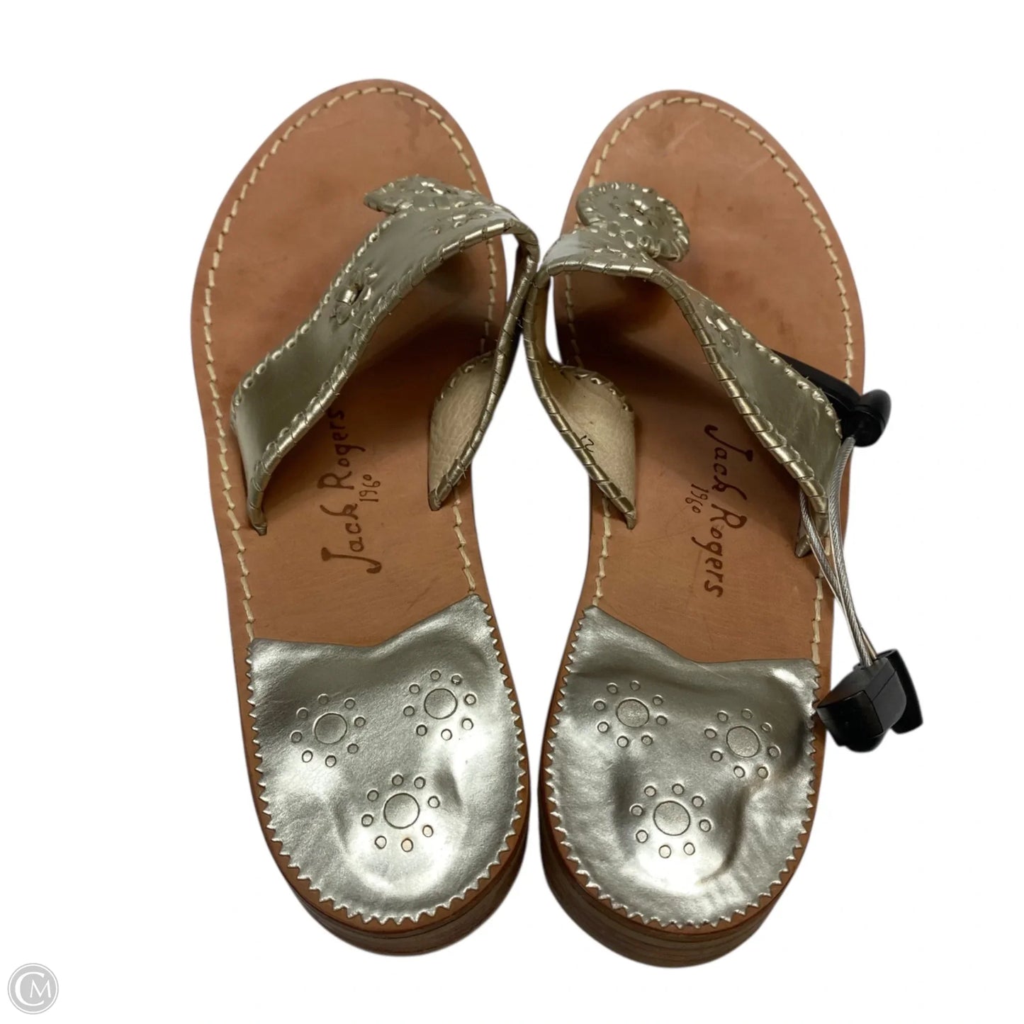 Sandals Designer By Jack Rogers In Gold, Size: 12
