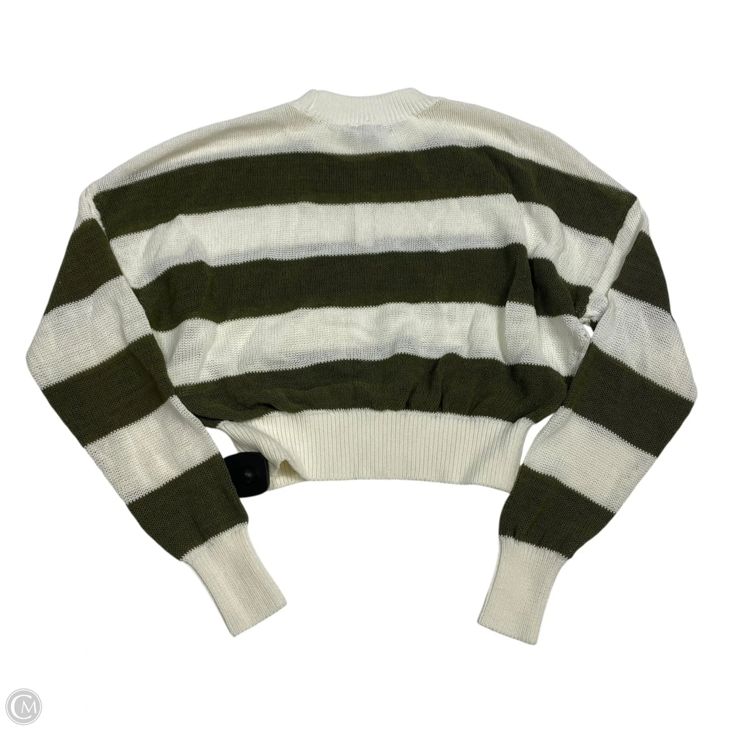 Top Long Sleeve By Madewell In Green & White, Size: Xxs