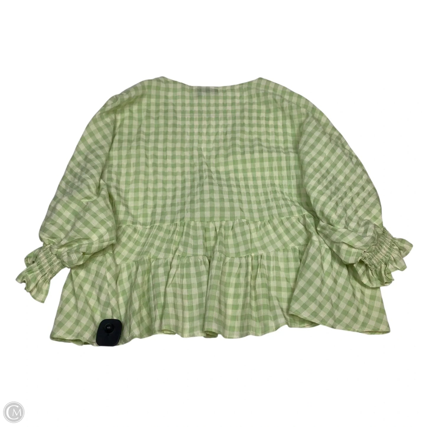 Top Long Sleeve By Asos In Green & White, Size: Xl