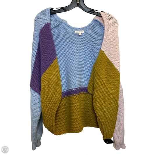 Sweater Cardigan By Endless Blu In Pink & Tan, Size: S