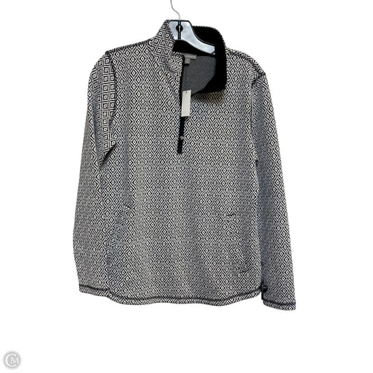 Athletic Sweatshirt Collar By Talbots In Black & White, Size: S