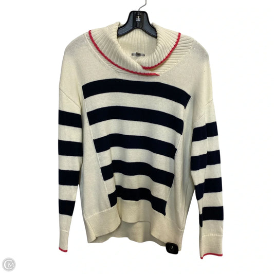 Sweater By Talbots In Blue & Cream, Size: S
