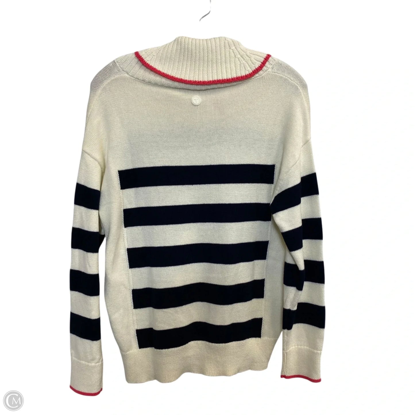 Sweater By Talbots In Blue & Cream, Size: S