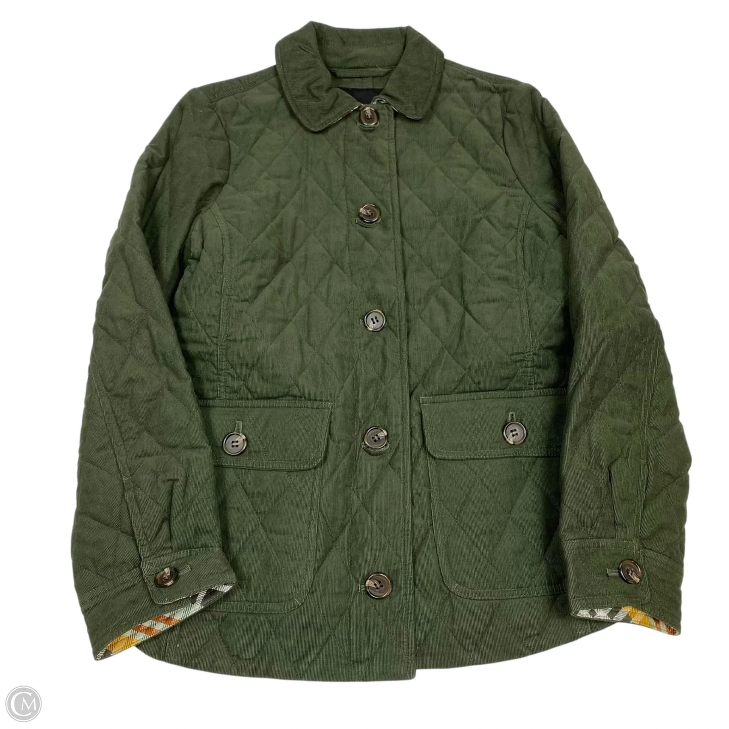 Jacket Shirt By Talbots In Green, Size: S