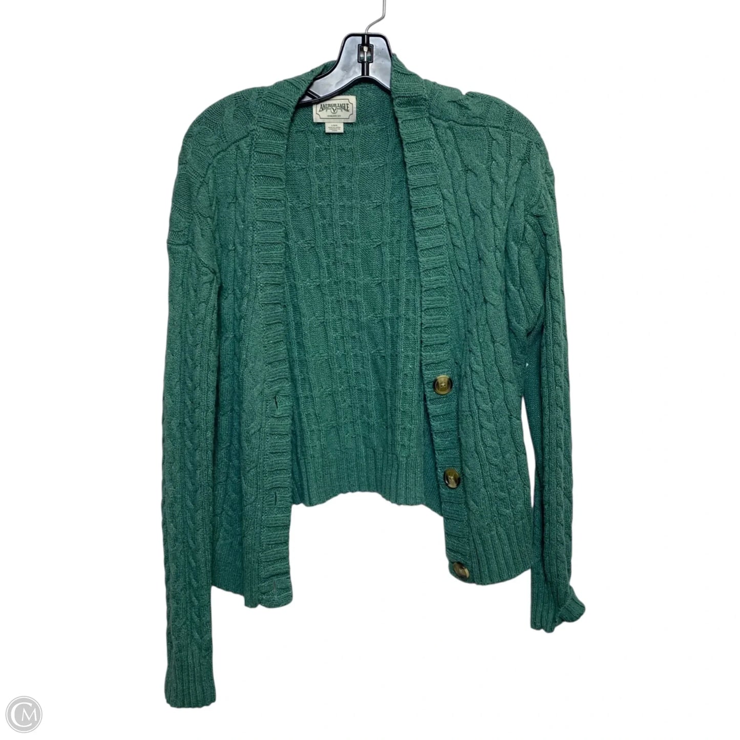 Sweater Cardigan By American Eagle In Green, Size: L