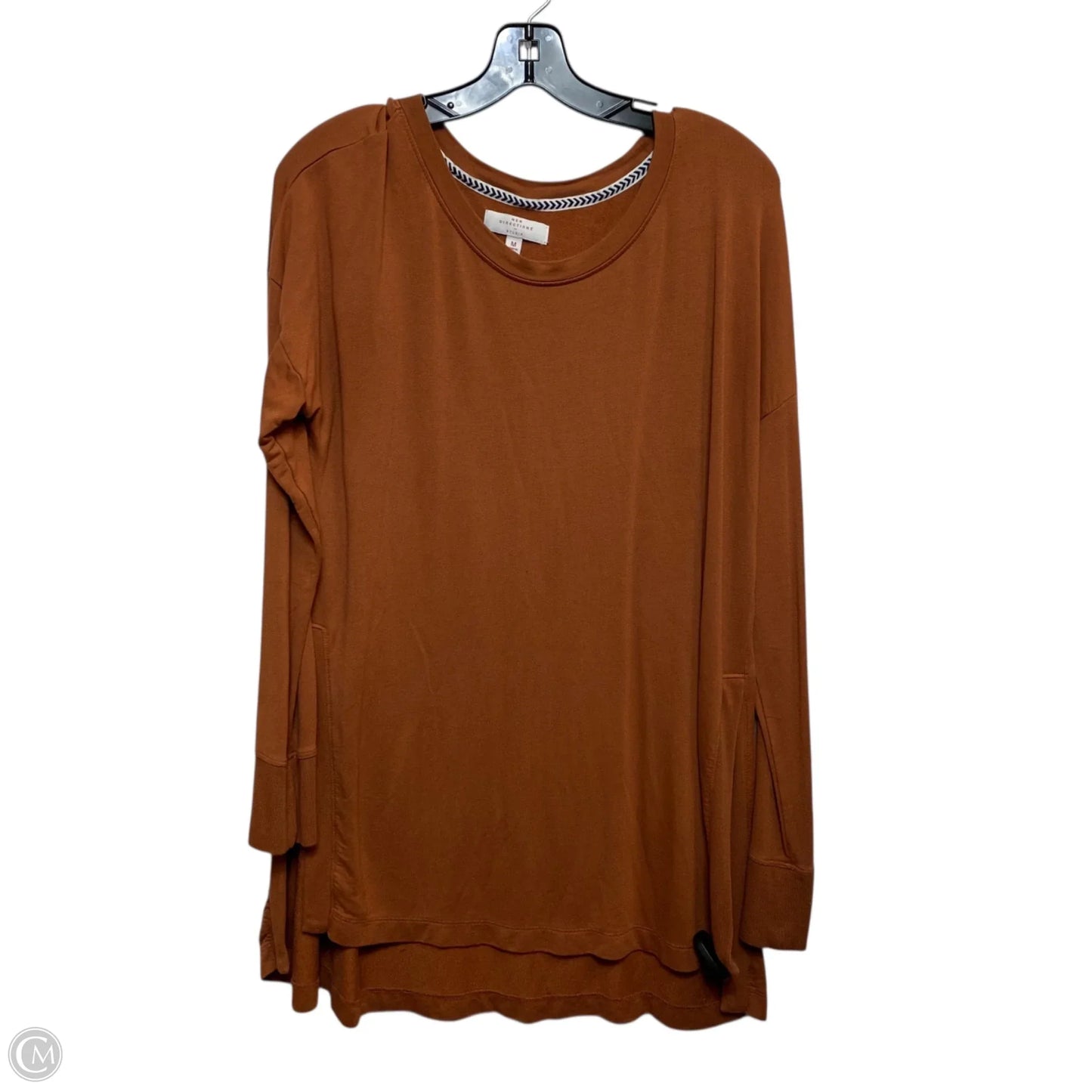 Top Long Sleeve By New Directions In Orange, Size: M