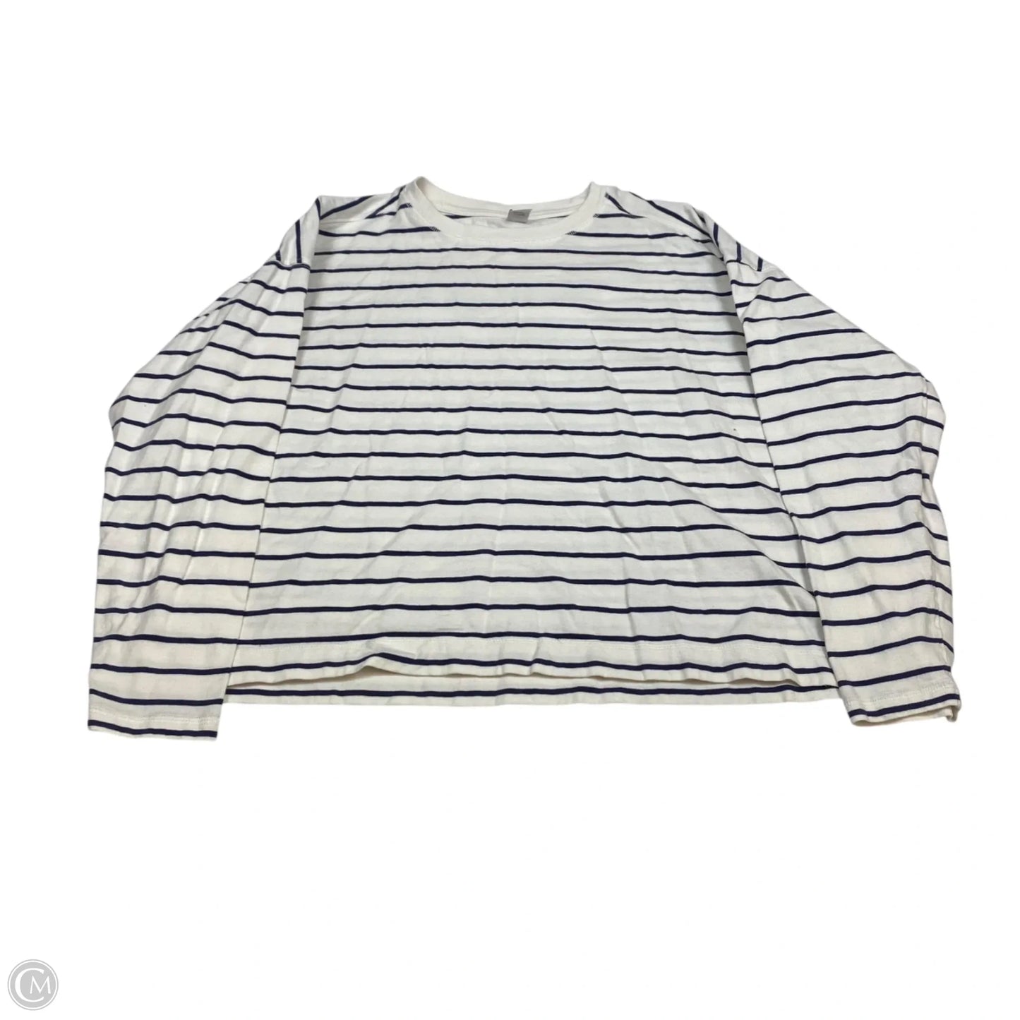 Top Long Sleeve By Old Navy In Blue & Cream, Size: L