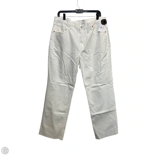 Jeans Straight By Gap In White Denim, Size: 16