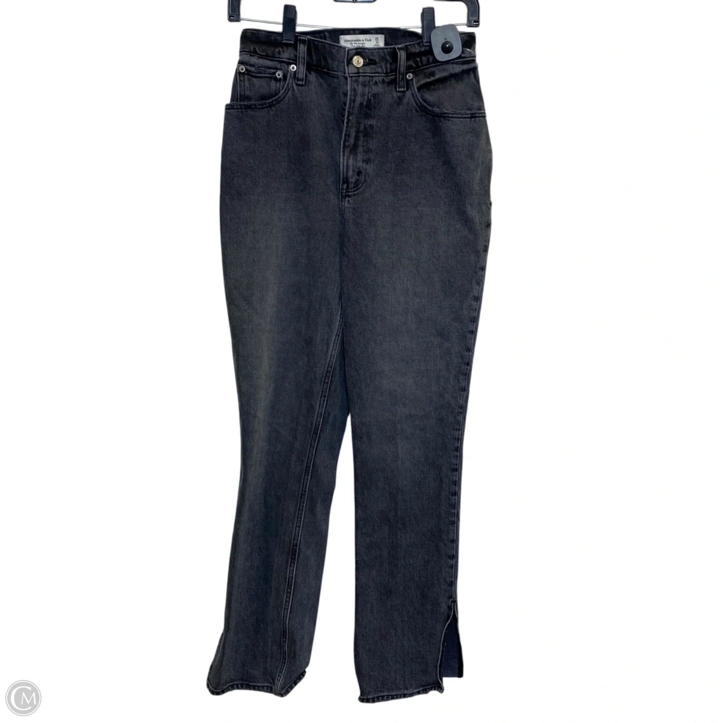 Jeans Straight By Abercrombie And Fitch In Black Denim, Size: 0