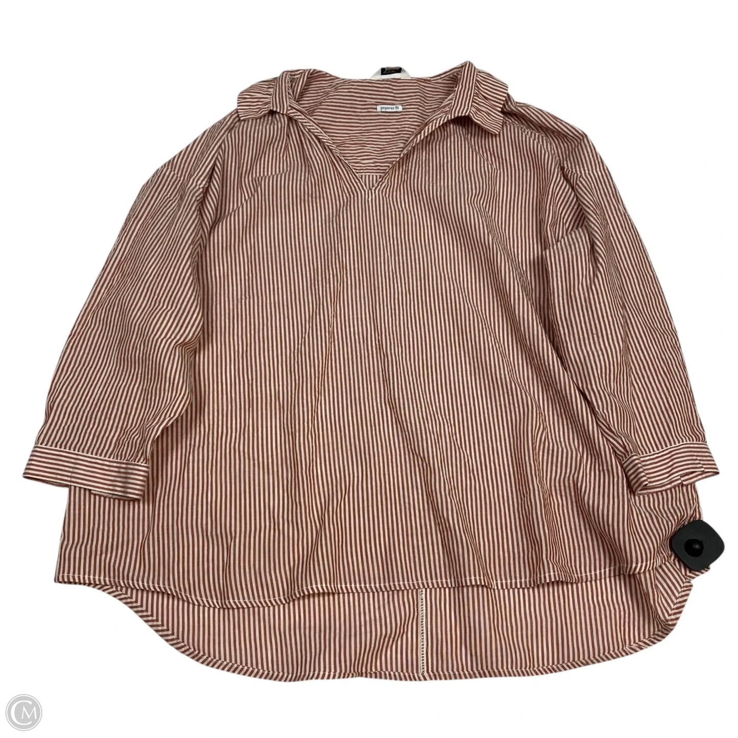 Top 3/4 Sleeve By Crown And Ivy In Brown & White, Size: L