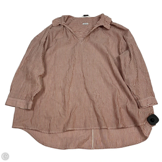 Top 3/4 Sleeve By Crown And Ivy In Brown & White, Size: L