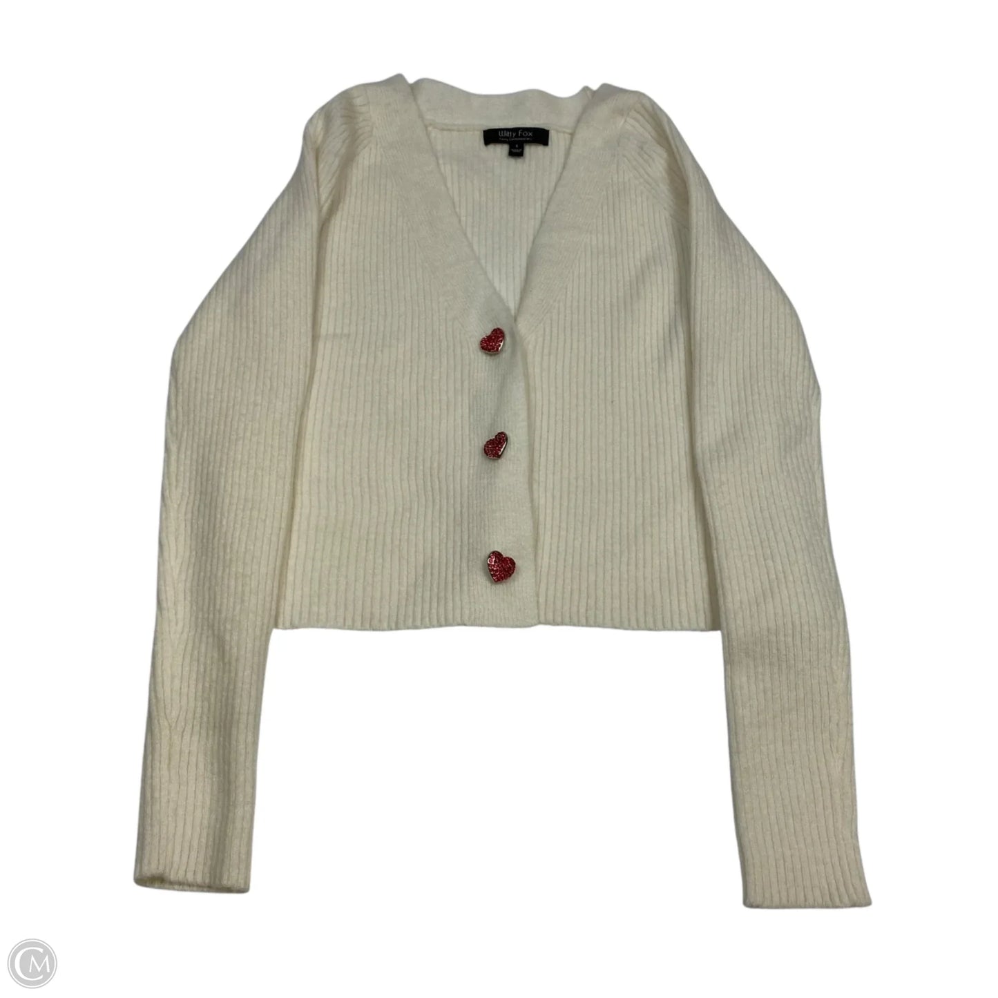 Sweater Cardigan By Witty Fox In Cream, Size: S