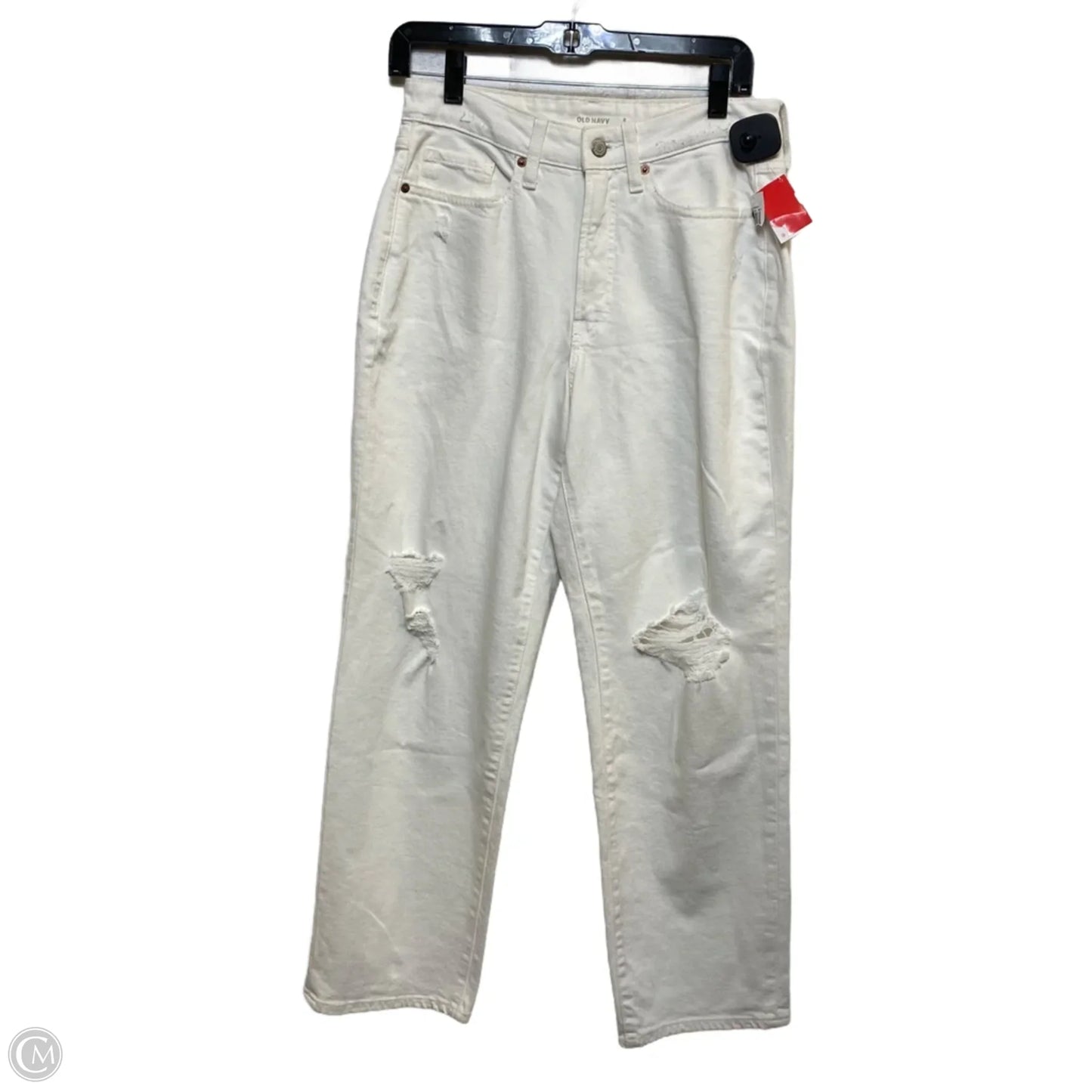 Jeans Straight By Old Navy In White Denim, Size: 8