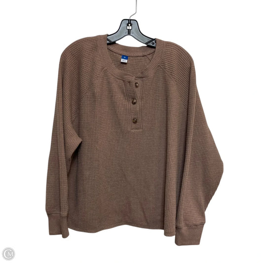 Top Long Sleeve By Old Navy In Brown, Size: 2x