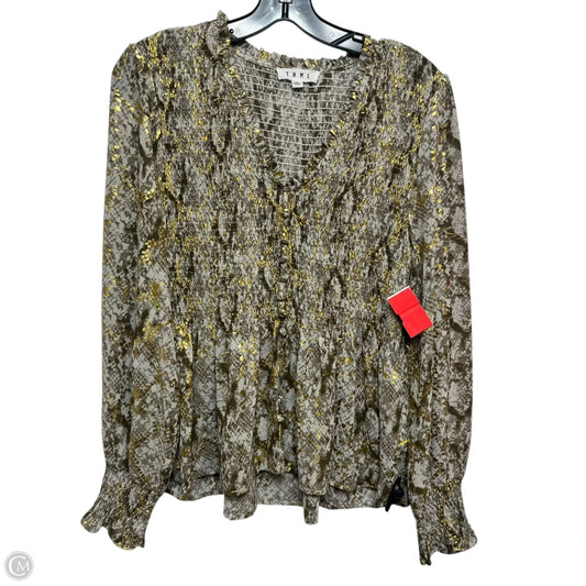 Top Long Sleeve By Thml In Tan, Size: M