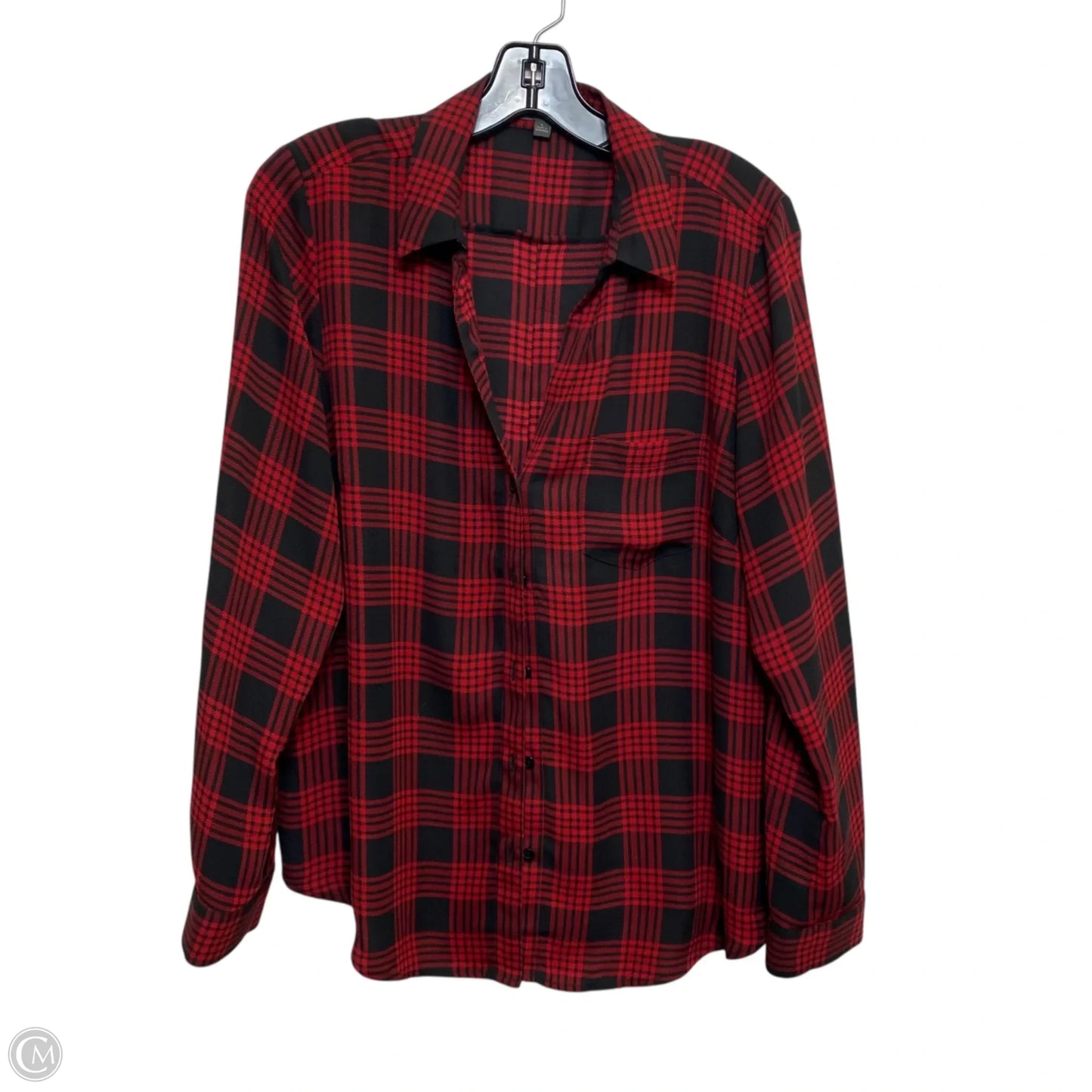 Top Long Sleeve By Limited In Black & Red, Size: L
