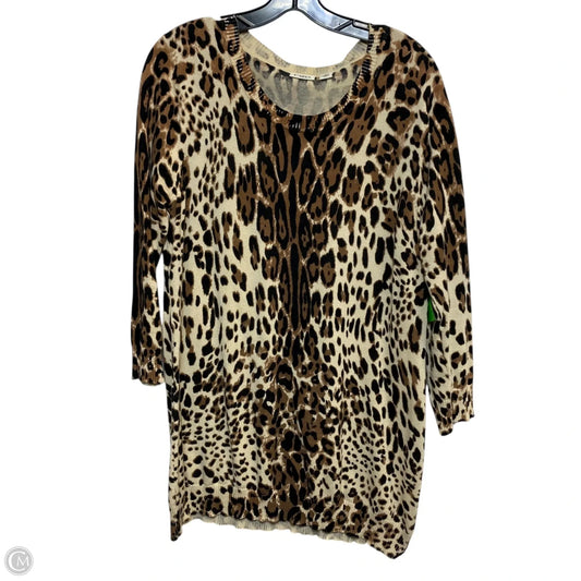 Top 3/4 Sleeve By Cato In Animal Print, Size: Xl