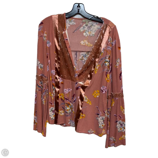 Top Long Sleeve By Wonderly In Pink, Size: Xl