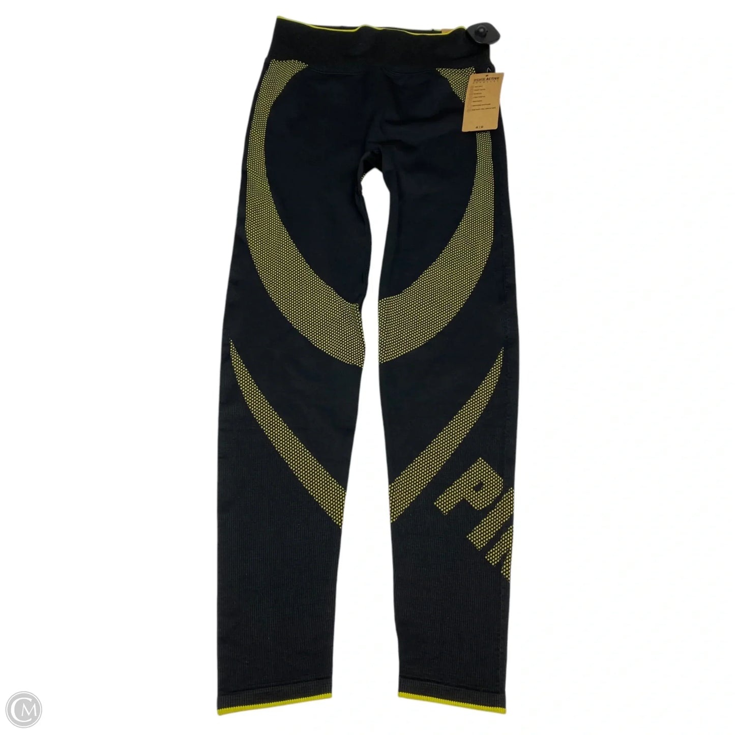 Athletic Leggings By Pink In Black & Yellow, Size: M