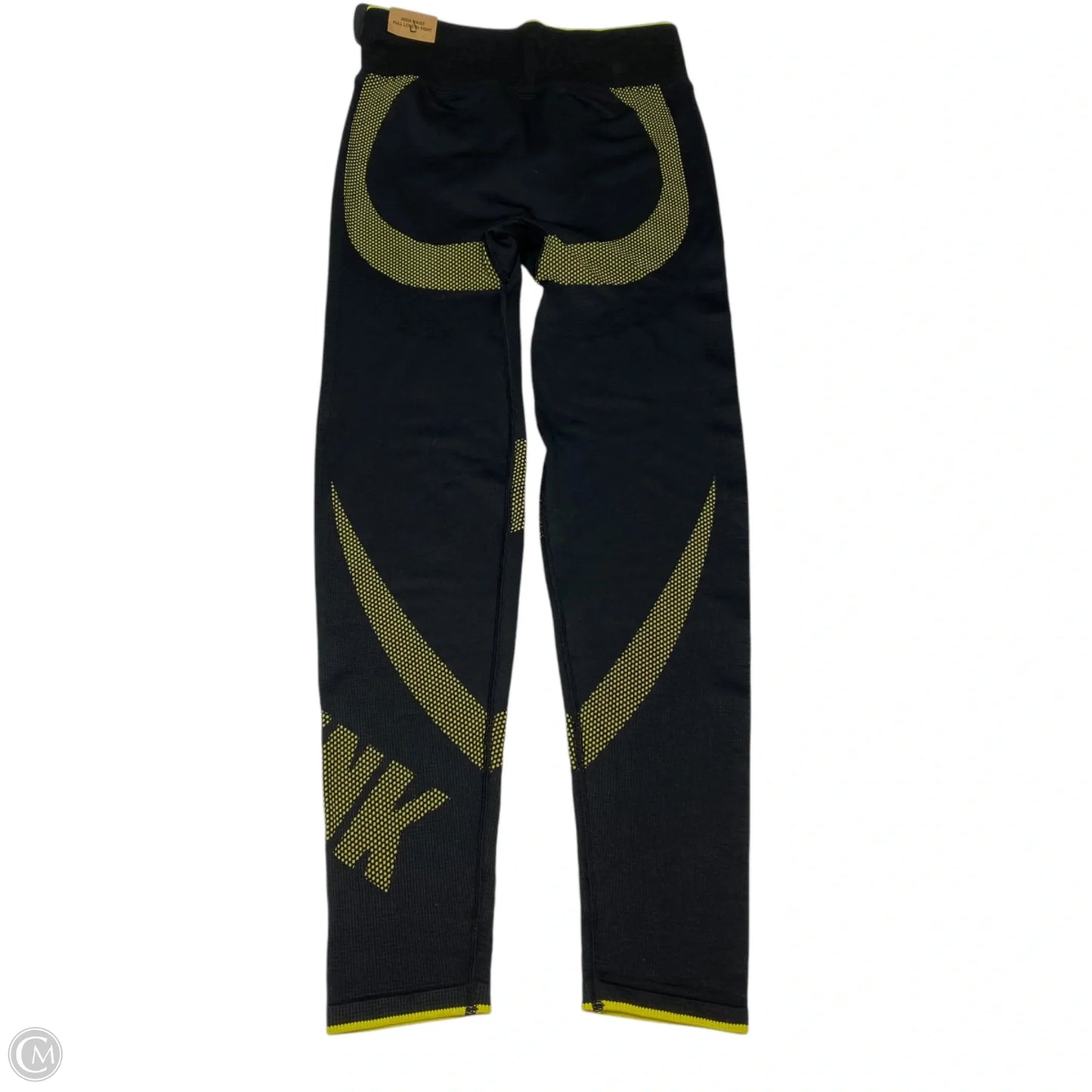 Athletic Leggings By Pink In Black & Yellow, Size: M