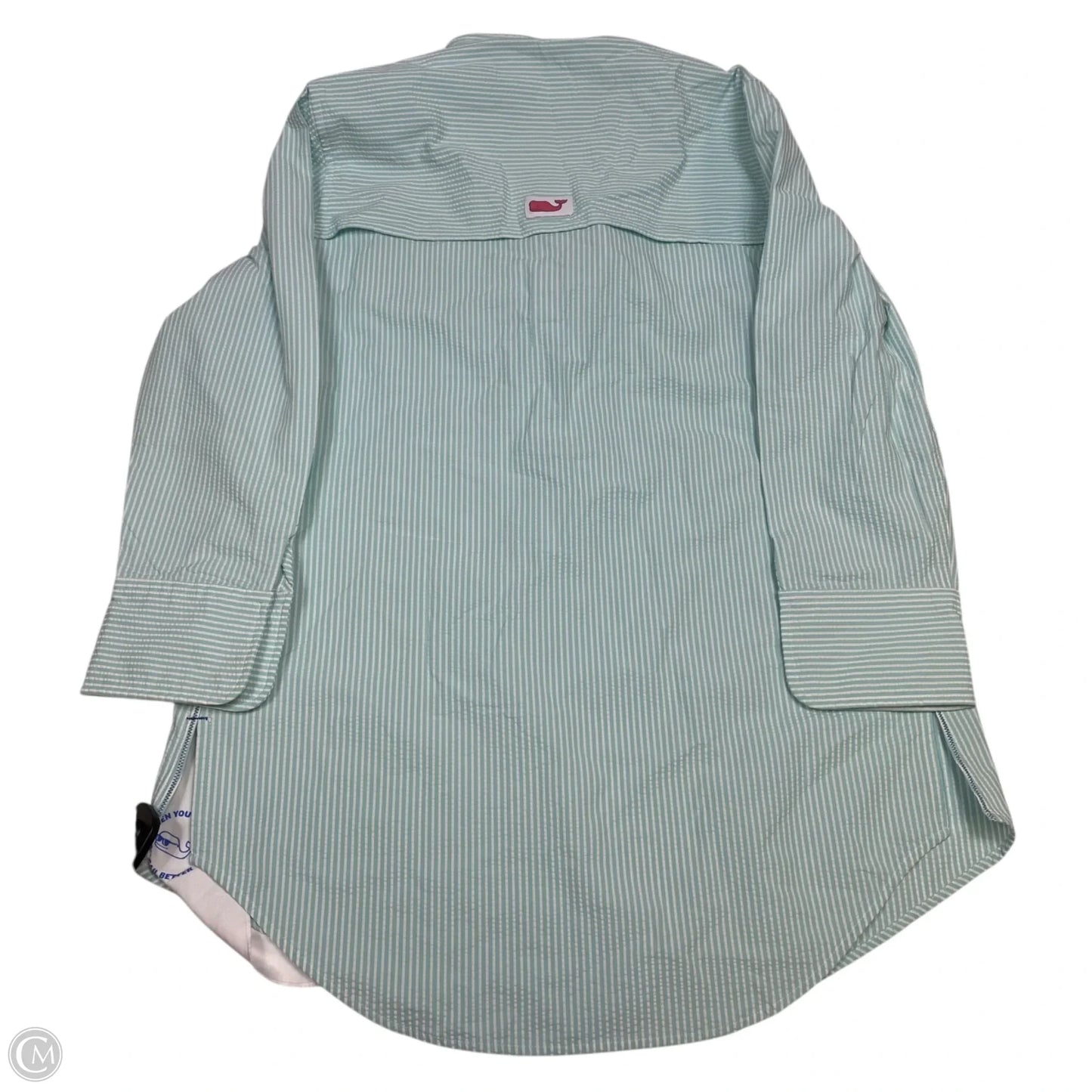 Top Long Sleeve Designer By Vineyard Vines In Green & White, Size: Xs