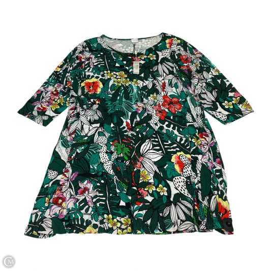 Dress Casual Short By Cupio In Green & White, Size: 3x
