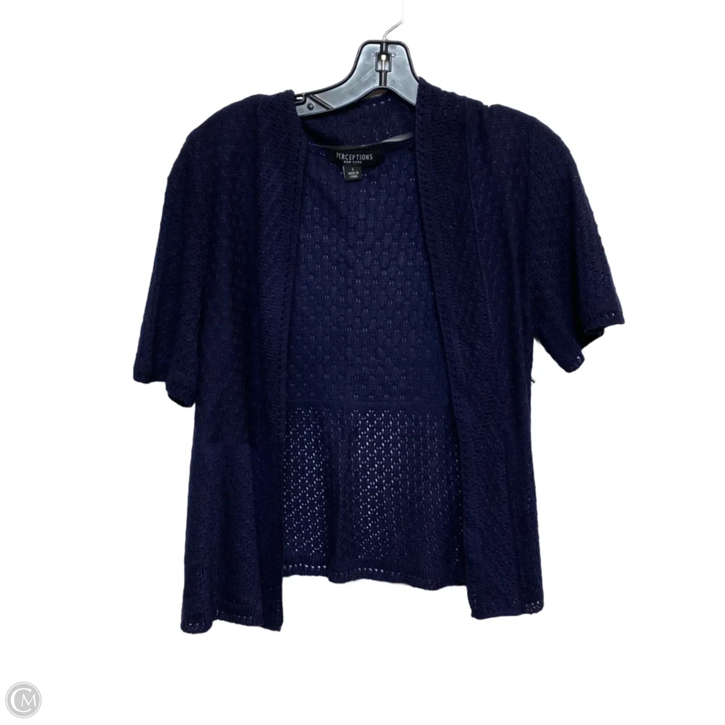 Cardigan By Perceptions In Navy, Size: L