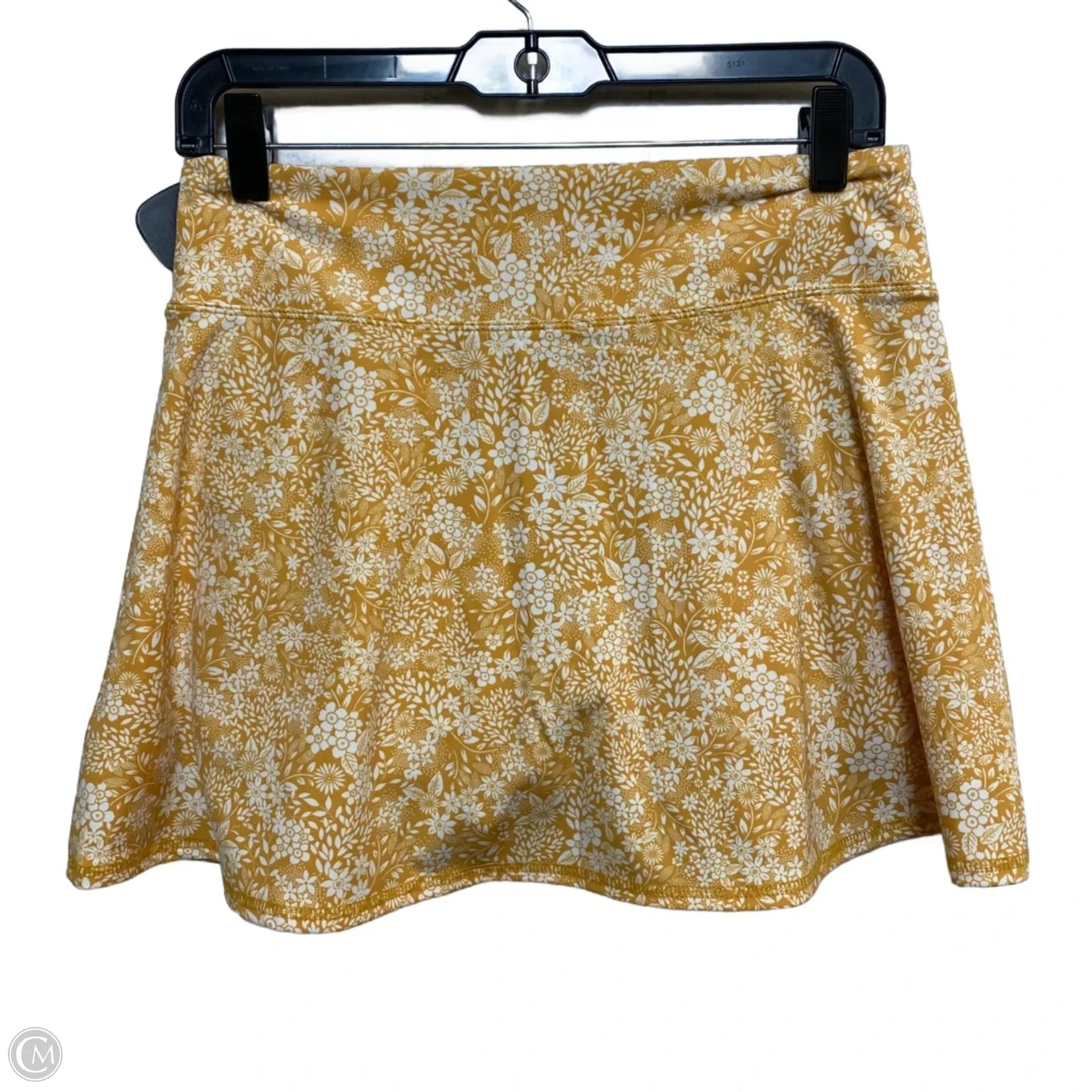 Athletic Skort By Laura Ashley In White & Yellow, Size: S