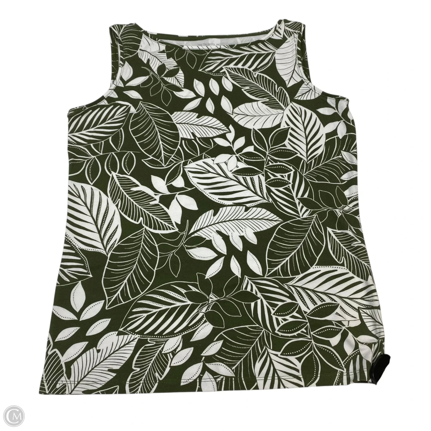 Top Sleeveless Basic By Talbots In Green & White, Size: S