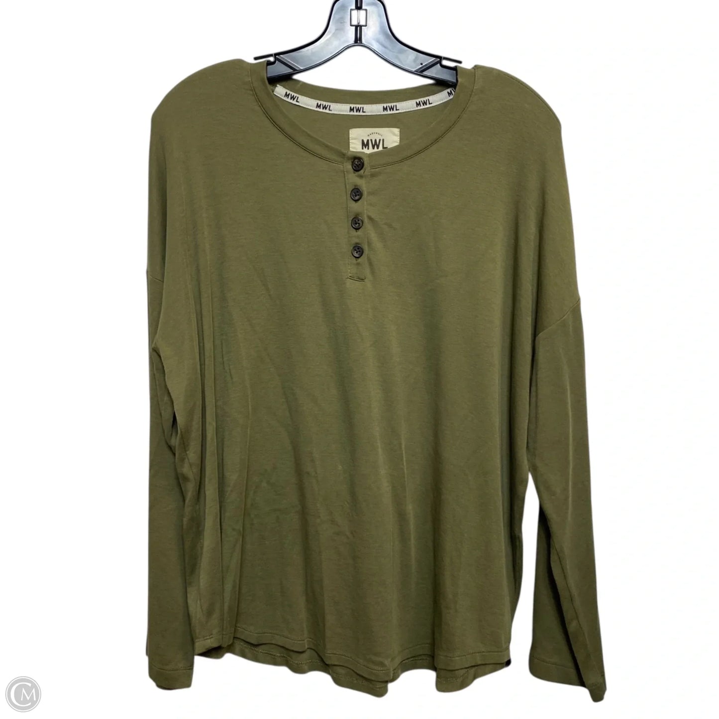 Top Long Sleeve By Madewell In Green, Size: M