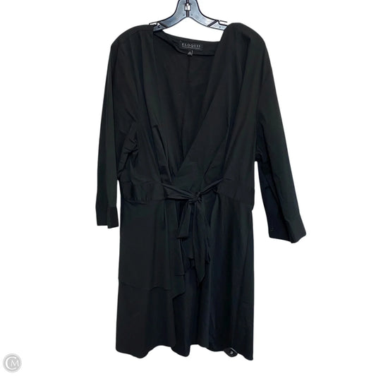Tunic 3/4 Sleeve By Eloquii In Black, Size: 3x