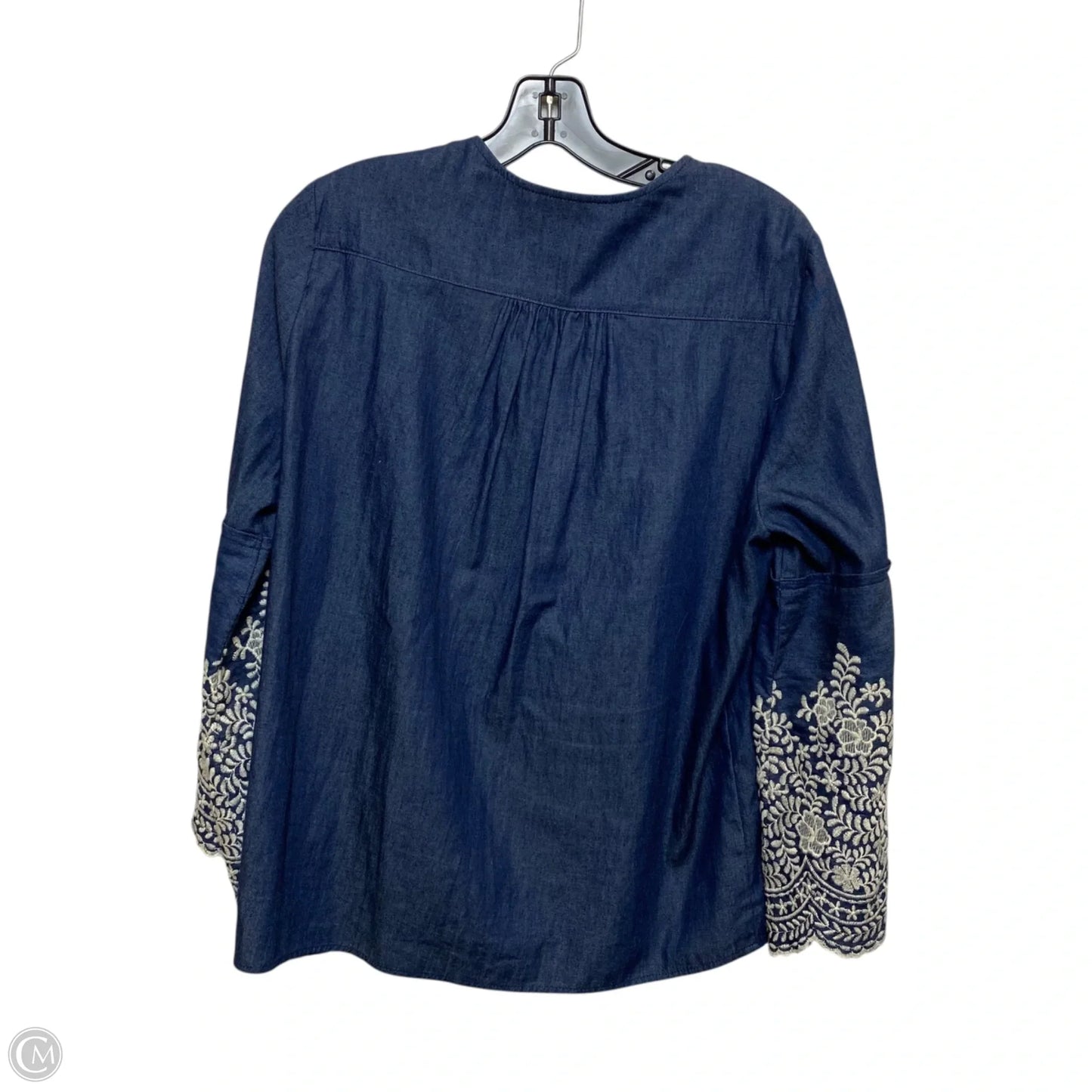 Top 3/4 Sleeve By Karen Kane In Blue, Size: M