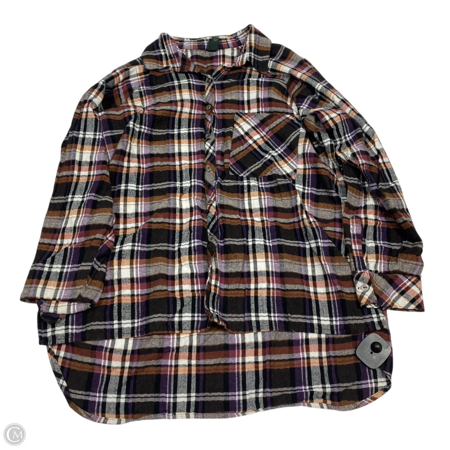 Top Long Sleeve By Wild Fable In Black & Brown, Size: L