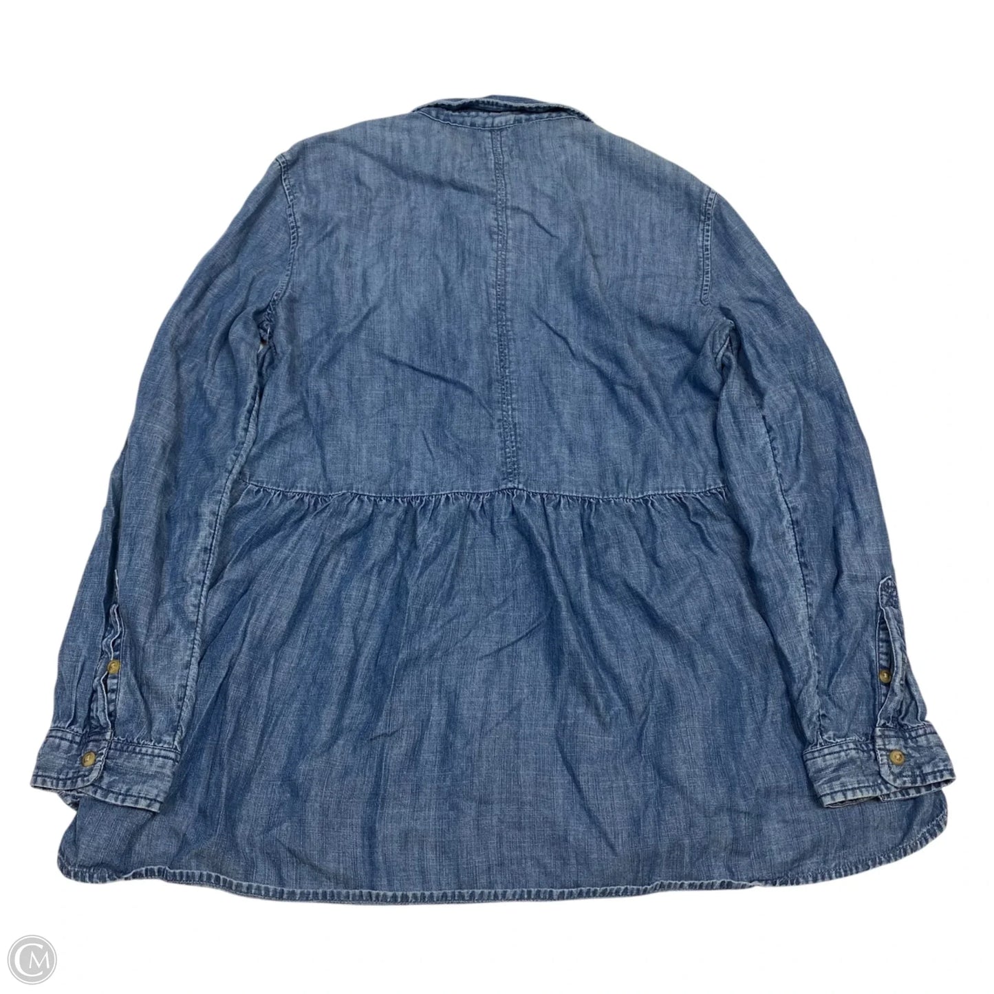 Top Long Sleeve By American Eagle In Blue Denim, Size: M