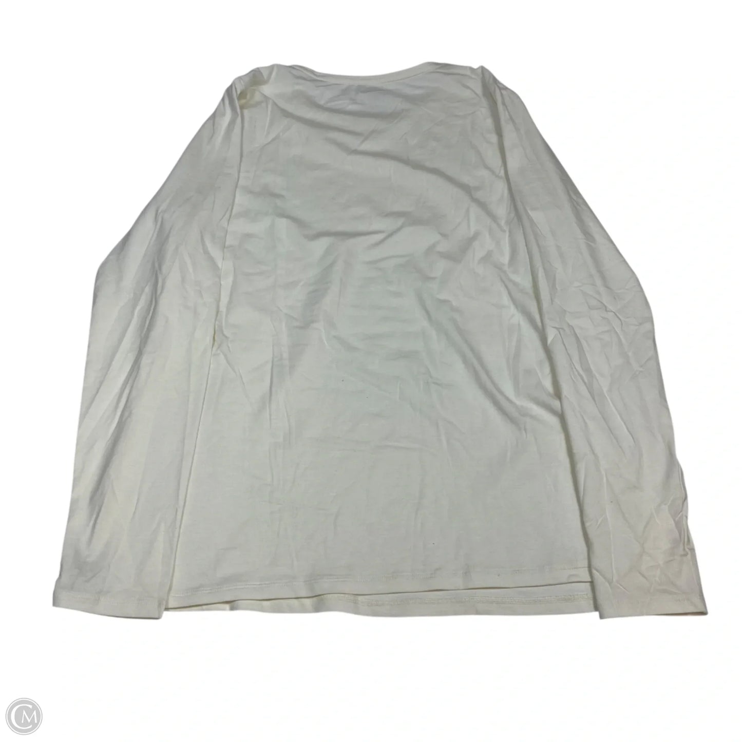 Top Long Sleeve Basic By Lands End In Cream, Size: L
