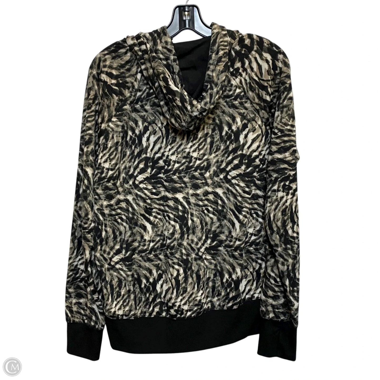 Athletic Sweatshirt Hoodie By Jones New York In Black & Cream, Size: M