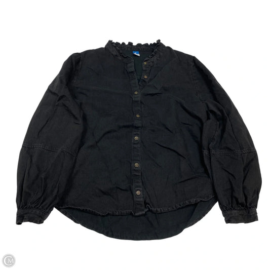 Top Long Sleeve By Old Navy In Black Denim, Size: M
