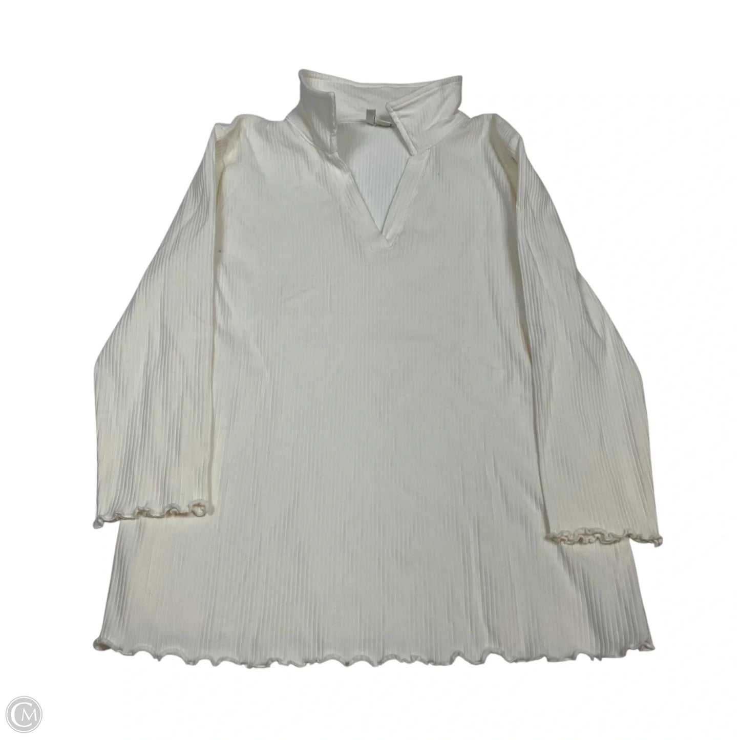 Top Long Sleeve By Cato In Cream, Size: L