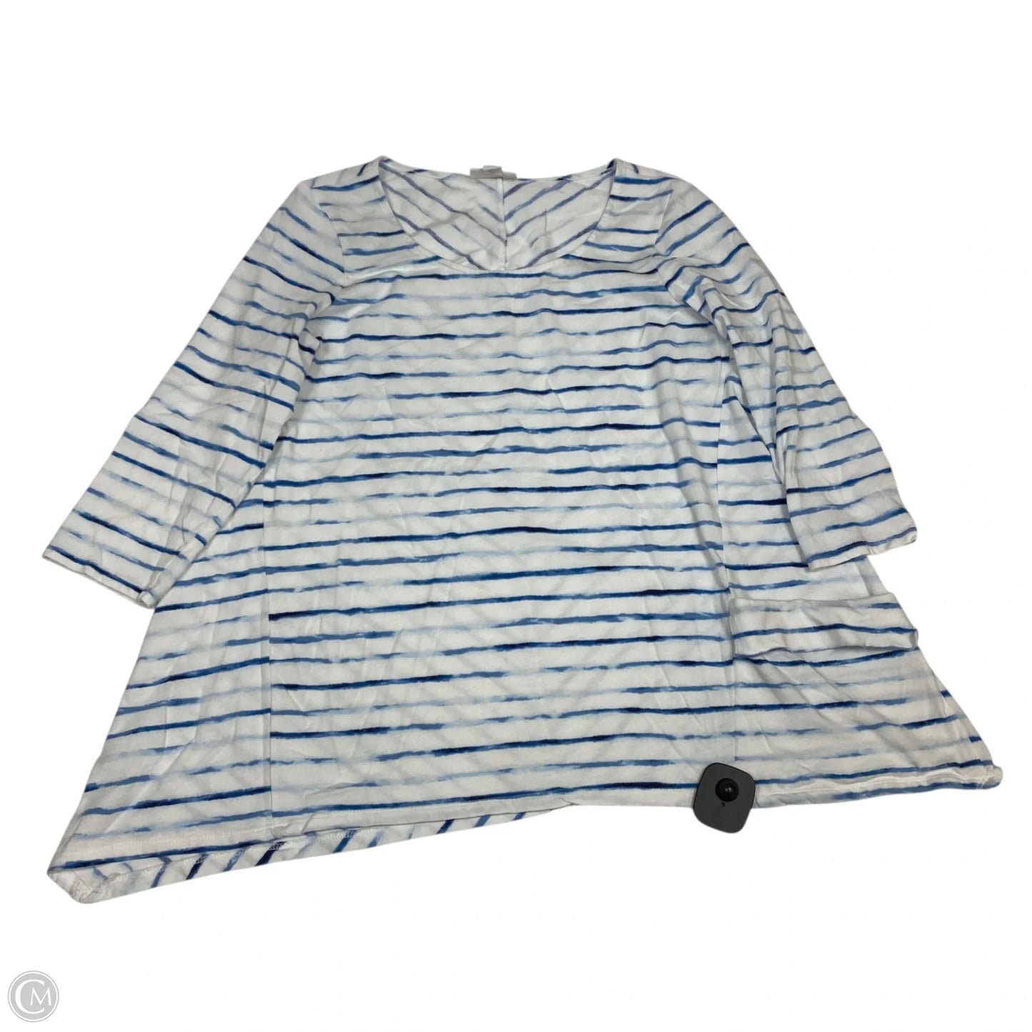 Top 3/4 Sleeve By Pure Jill In Blue & White, Size: Sp