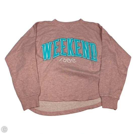 Top Long Sleeve By Simply Southern In Pink, Size: L