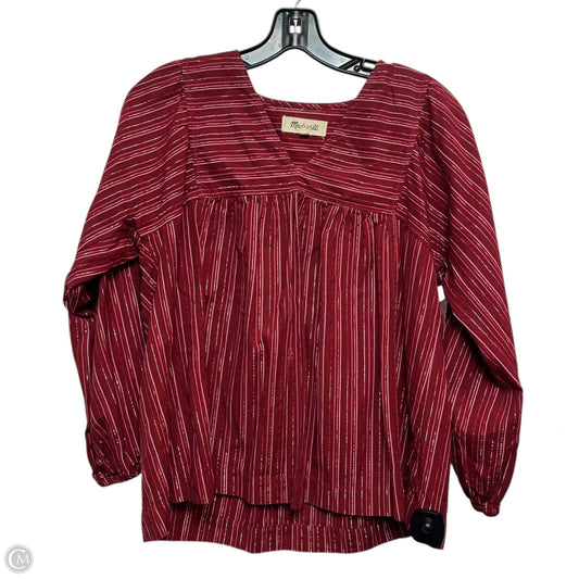 Top Long Sleeve By Madewell In Red, Size: S
