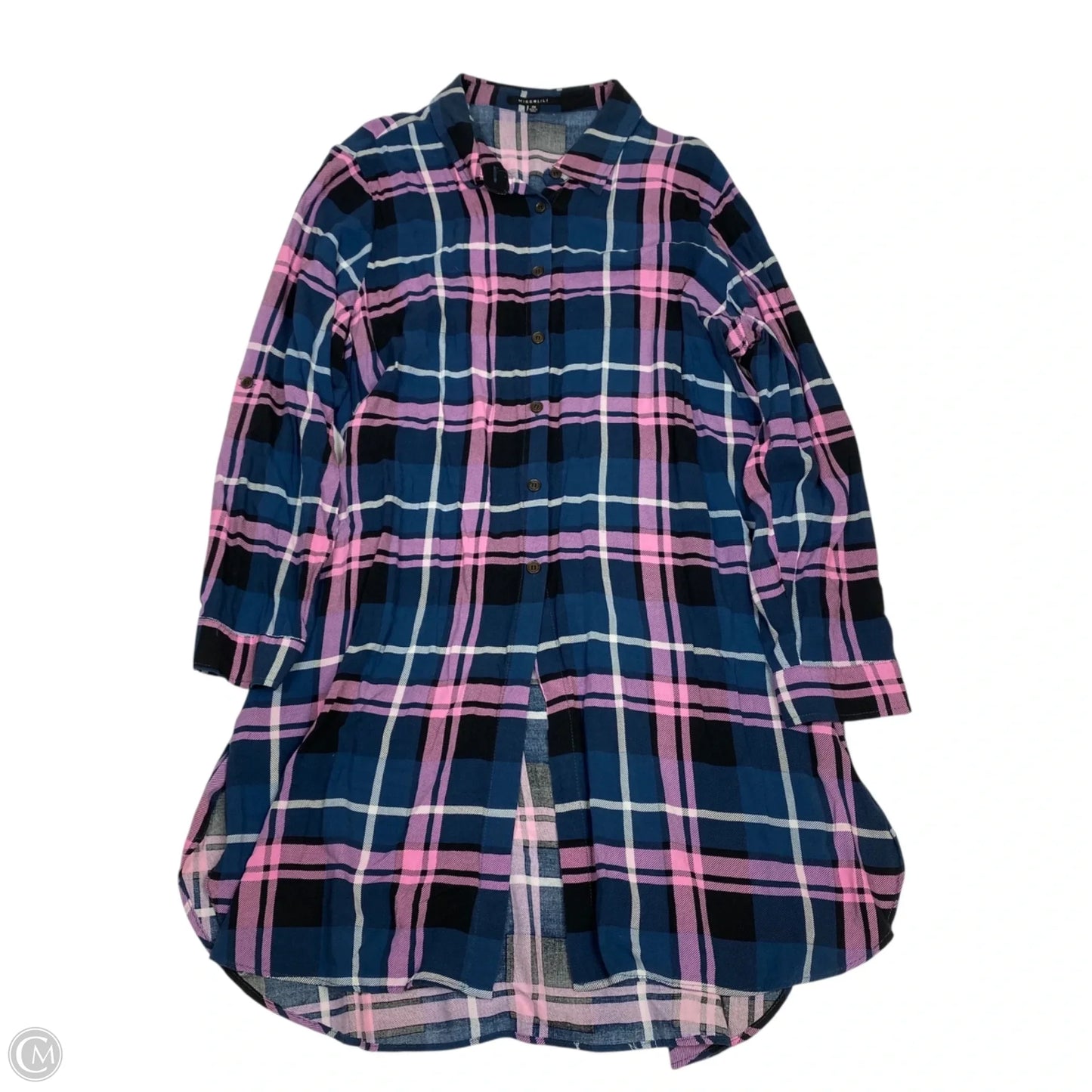 Tunic Long Sleeve By Miss Lili In Blue & Purple, Size: 2x