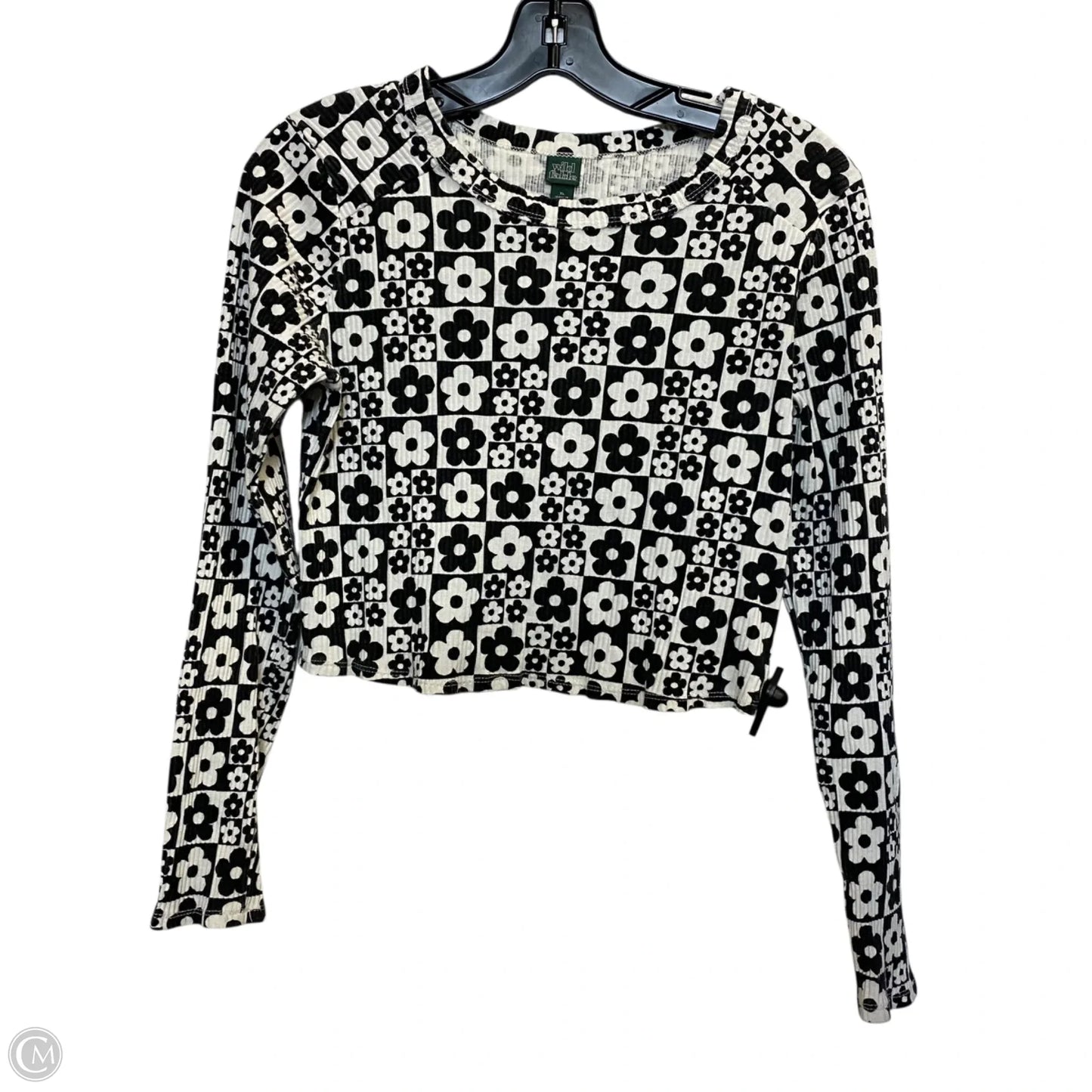 Top Long Sleeve Basic By Wild Fable In Black & White, Size: Xl