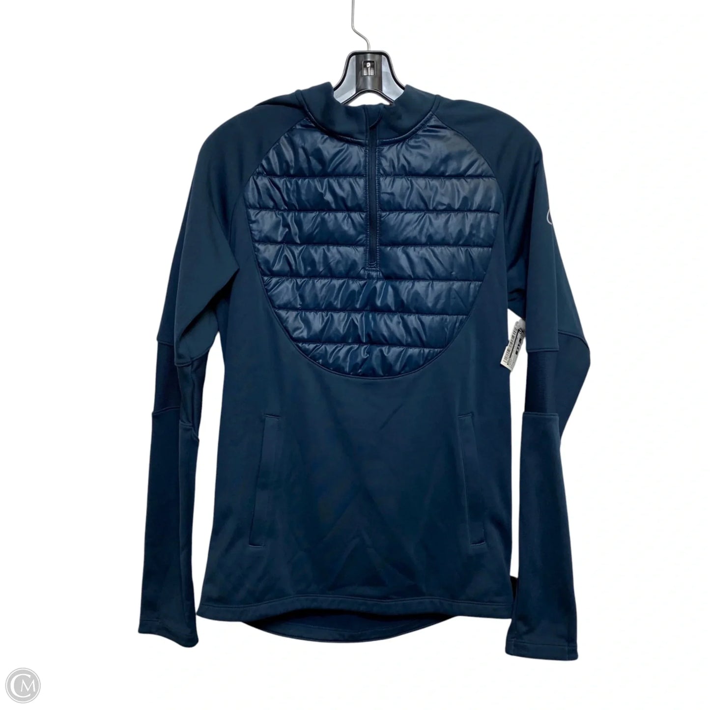 Athletic Top Long Sleeve Collar By Nike In Green, Size: S