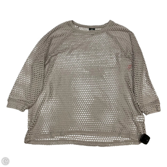 Top Long Sleeve By Bobeau In Taupe, Size: L