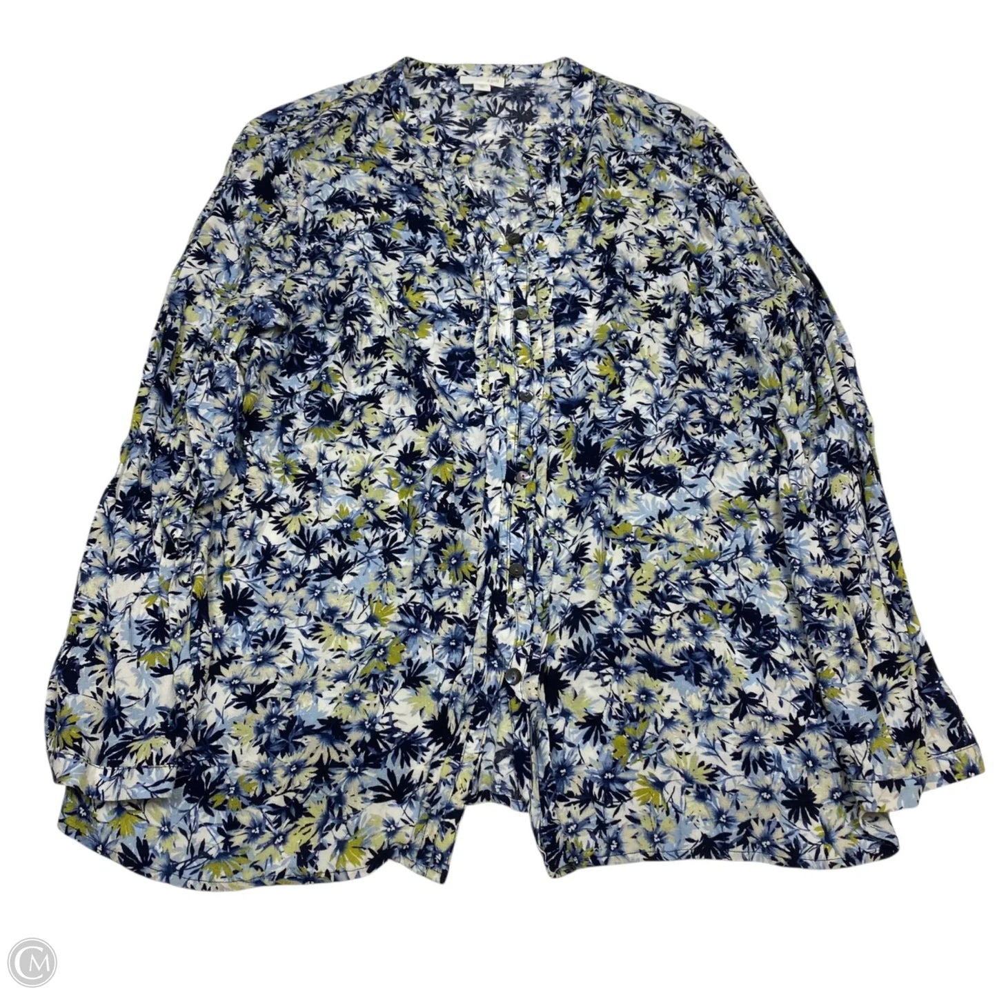 Top Long Sleeve By J. Jill In Blue & White, Size: Xl