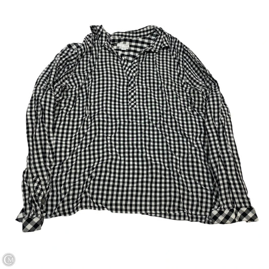 Top Long Sleeve By J. Jill In Black & White, Size: Xl