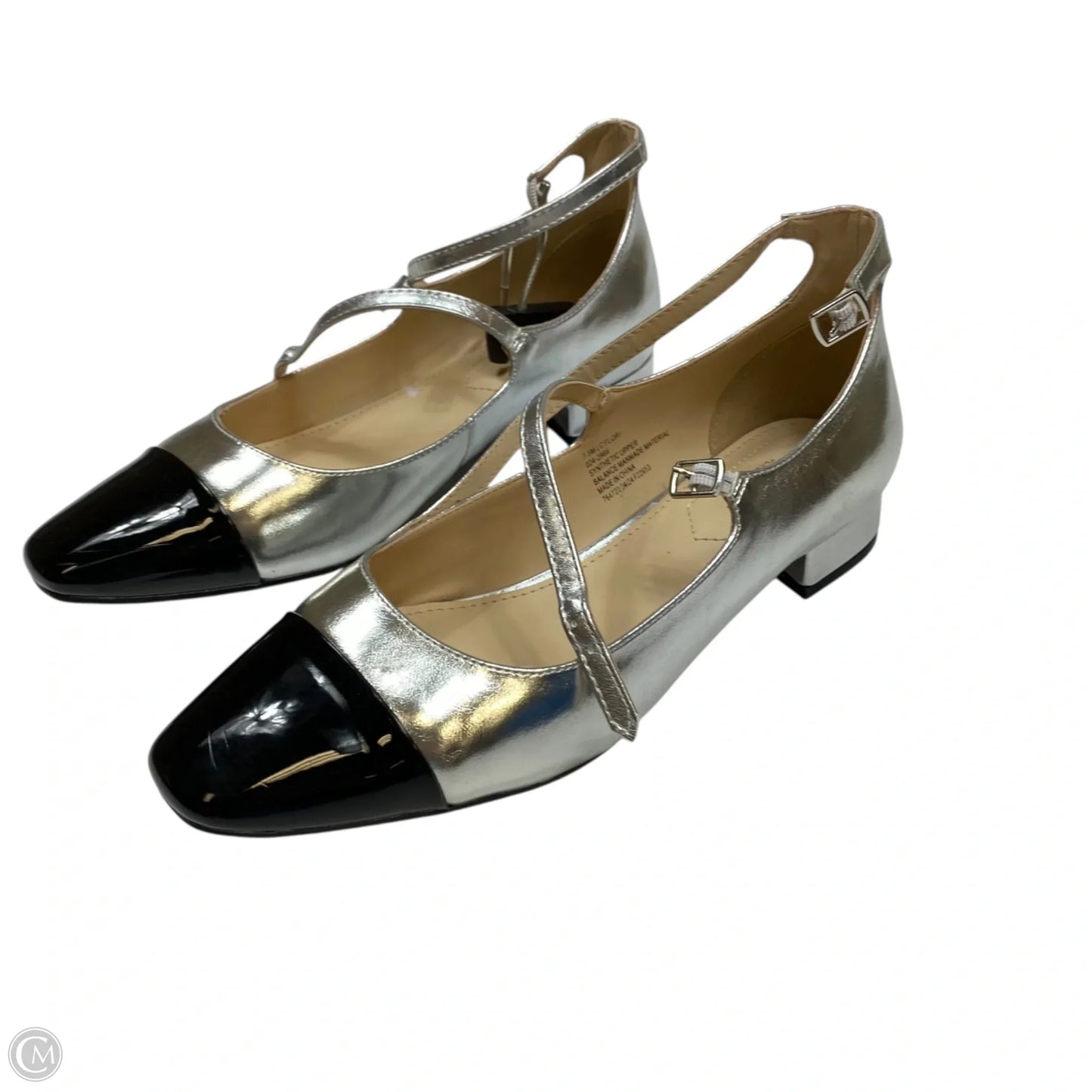 Shoes Flats By Liz Claiborne In Black & Silver, Size: 7.5