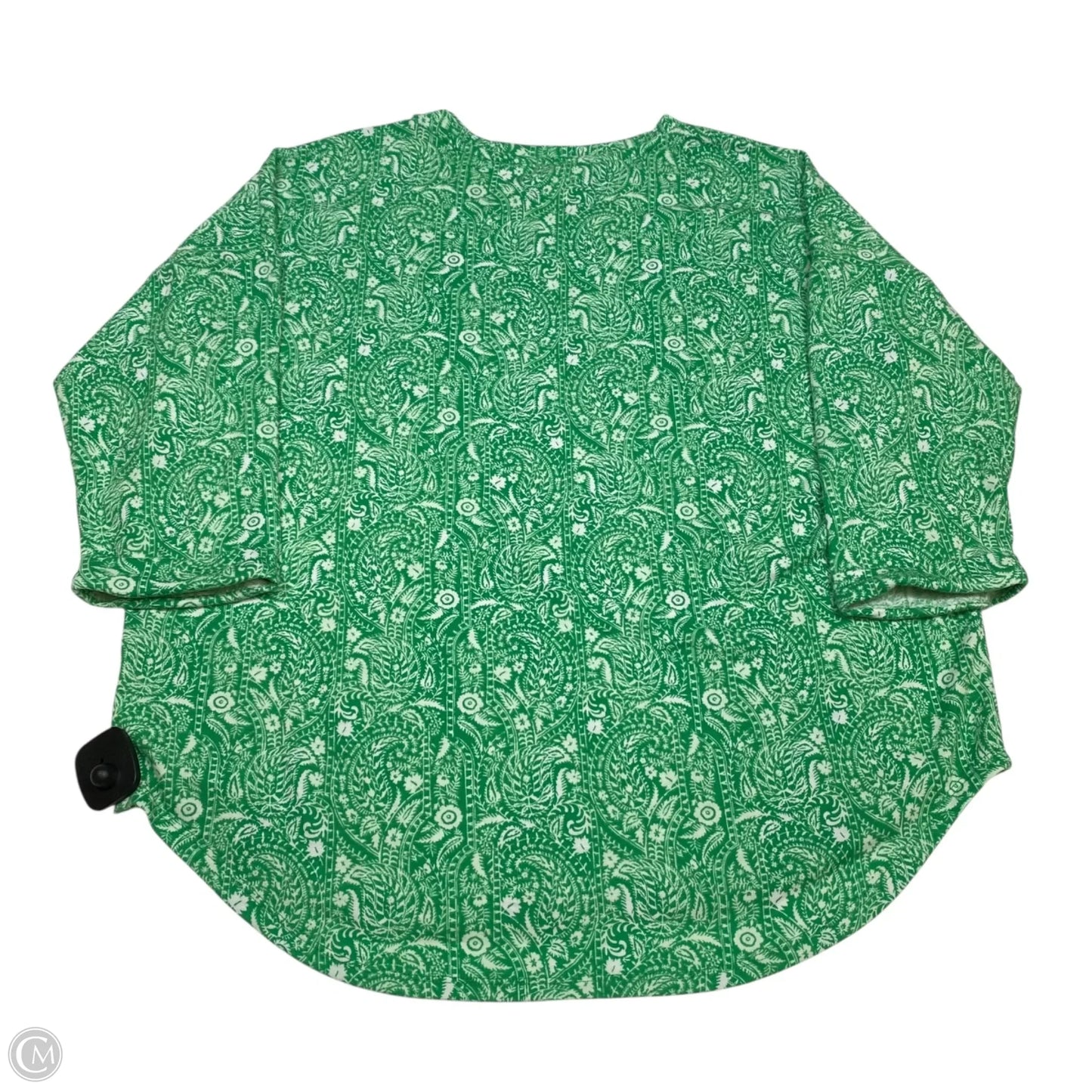 Top 3/4 Sleeve By Crown And Ivy In Green & White, Size: L