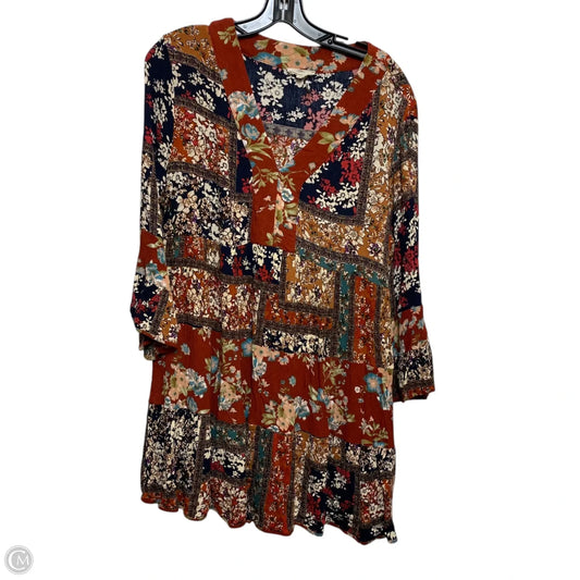 Top 3/4 Sleeve By Entro In Multi-colored, Size: Xl